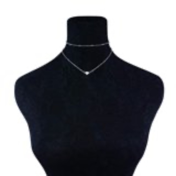 SILVER SET LAYERED HEART NECKLACE ADJUSTABLE LENGTH 2 NECKLACES - Picture 8 of 13